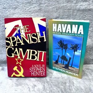 Stephen Hunter 2 Book Lot Spanish Gambit 1st Ed + Havana HC Large Print